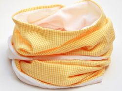 Yellow small checkered spring women's round scarf / scarf