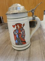 German beer mug with lid