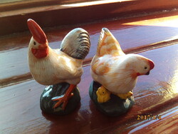 Hen and rooster ceramic figure