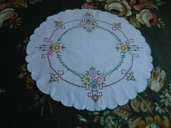 43.5 Cm. Cross-stitch tablecloth, center of the table.