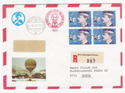 Balloon mail service Mürren Switzerland from 1977