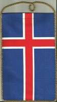 Table flag = Iceland (textile, 14.5 x 23.5 cm, double-sided)