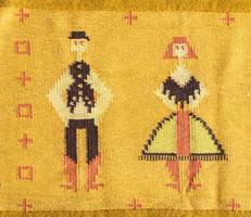 Last chance - German vintage style retro wall protector - folk dance ii. - Woven wall picture, textile