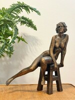László Kutas - seated female nude statue