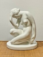 László Gabay - art deco female nude porcelain statue