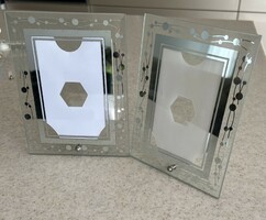 Glass desktop photo holder/photo frame