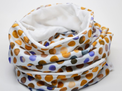 Women's circle scarf / scarf with dots on a white background