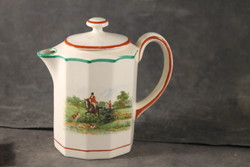 Antique equestrian scene coffee pot 557