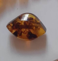 Cast amber brooch