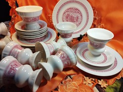 Villeroy § Boch, Heinrich, német porcelán 6 személyes  reggeliző készlet, 21+2 db