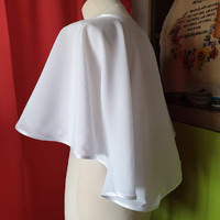 Wedding bol33 - elegant snow-white silk bolero, cape