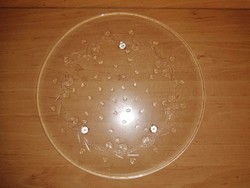 Üveg tortatál sütemény kínáló asztalközép - átm. 31,5 cm (b)