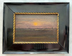 Original Kacziány ödön (1852 - 1933) - sunset, oil, cardboard from a legacy!