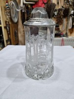 Glass cup with tin lid
