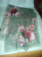 Vintage floral viscose silk scarf