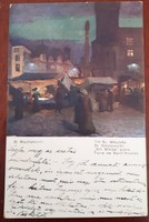 1918 printed postcard - camp post: wachsmann: szt miklós piacz