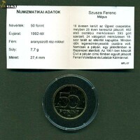 Gold-plated 50 ft Susa Ferenc unc with colored rr certificate