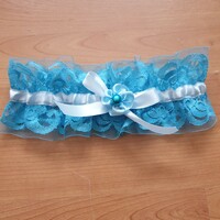 Wedding hak69 - 90mm turquoise lace garter, thigh lace