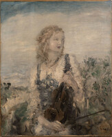 Aurél Náray (1883-1948): portrait of a girl with a violin