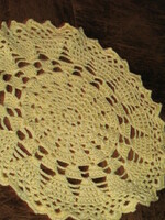 Wonderful lemon yellow handmade crochet tablecloth