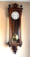 Biedermeier quarter-stroke wall clock from around 1850