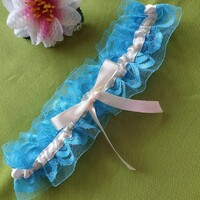 Wedding hak29 - 60mm turquoise lace garter, thigh lace