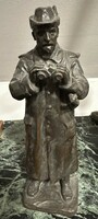 Bronze hunter statue