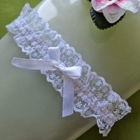 Wedding hak52 - 45mm snow white lace garter, thigh lace