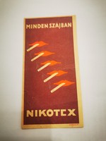 Nikotex számolócédula