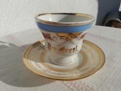 Kpm berlin biedermeyer collector's cup and saucer with German inscription 