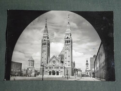 Postcard, view detail of the Votive Church in Szeged