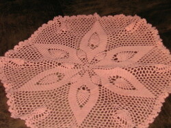 Beautiful pink handmade crochet tablecloth