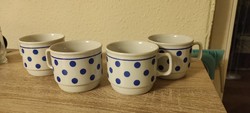 Retro zsolnay blue polka dot cocoa mug