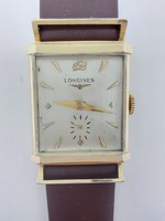 342T. Rare 14k gold art deco longines 9lt 22mm watch from the 1950s (gold case weight 9.53G)