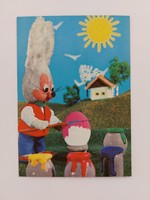 Retro húsvéti képeslap mesefigura 1971