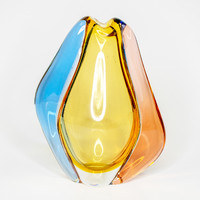 Handmade Czech colored glass vase