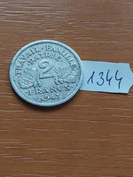 France 2 francs 1943 alu. Vichy France 1344