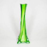 Art deco, handmade colored glass vase