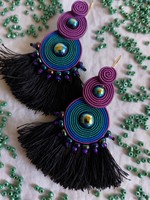 Unique needlework earrings made with the Sujtas technique