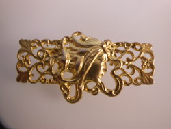 Brooch - copper - 6 x 3.5 cm - old - perfect - (possibly gold-plated)