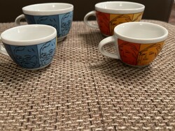 Limited edition saeco coffee cups, 2 pairs. People and coffee by janet hönig.