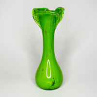 Blown colored glass vase