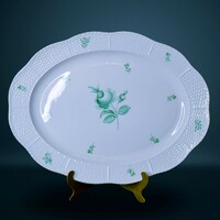 Herend green flower-patterned roast, steak plate