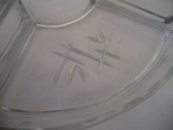 Etched glass bowl set of 4 quarter articles for salad and cake serving table 12-23 c