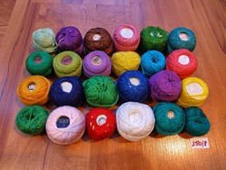 Mixed colored embroidery threads, pearl threads, packages of 24-30 pieces (250/8-12.)