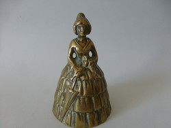 Antique brass servant bell. Victorian, girl-shaped