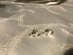 Pair of silver (ag) stud earrings, 1.2 x 0.6 cm 1.2 grams (gyfd)