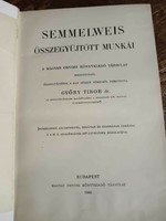 The collected works of Semmelweis, book with slight damage to the binding, dr. Tibor Gyóry 1906 edition