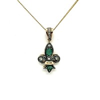 4666. Lily of Anjou pendant with emerald and diamond