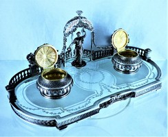 Breathtaking, antique silver inkstand, desk decoration, hanau, ca. 1890!!!